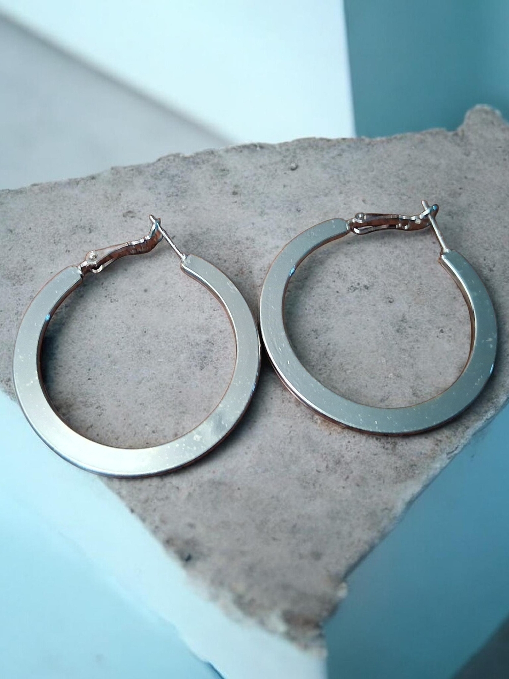 Classic Silver Hoop Earrings - Women Jewelry